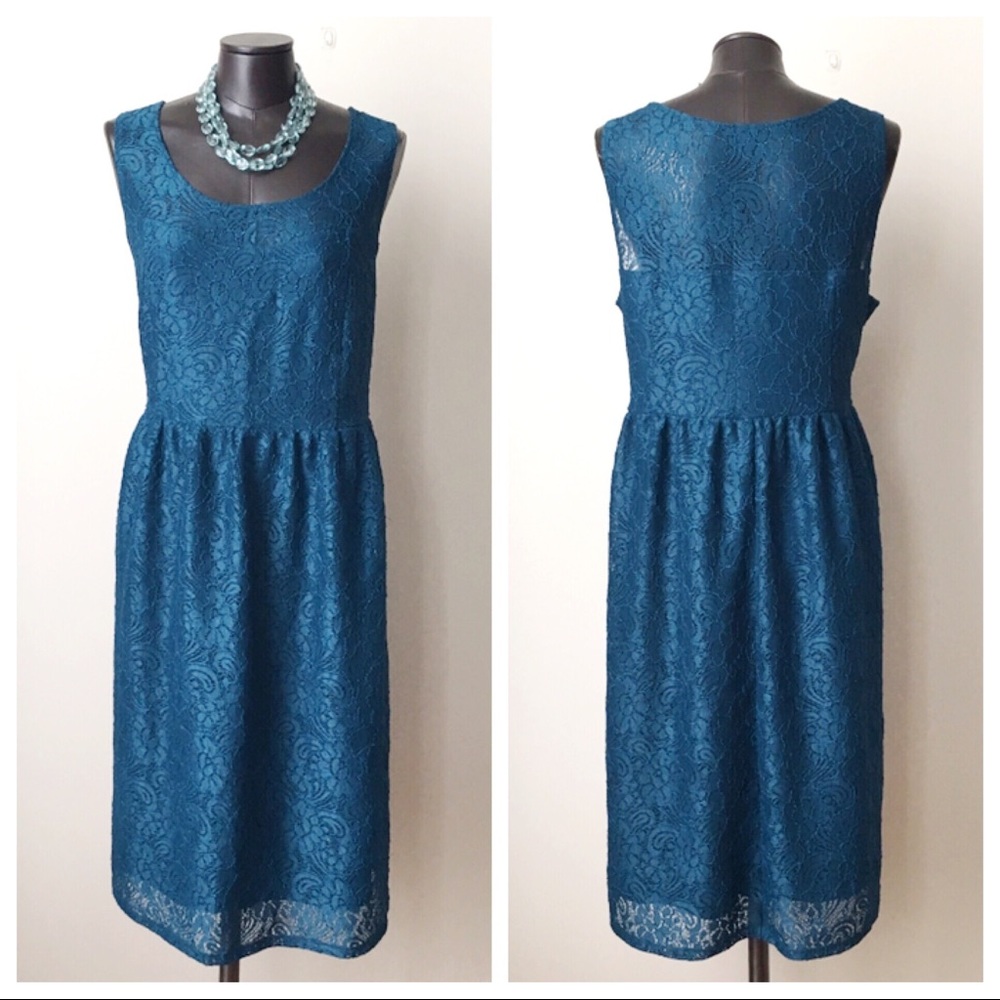 Lane Bryant Teal Lace Dress